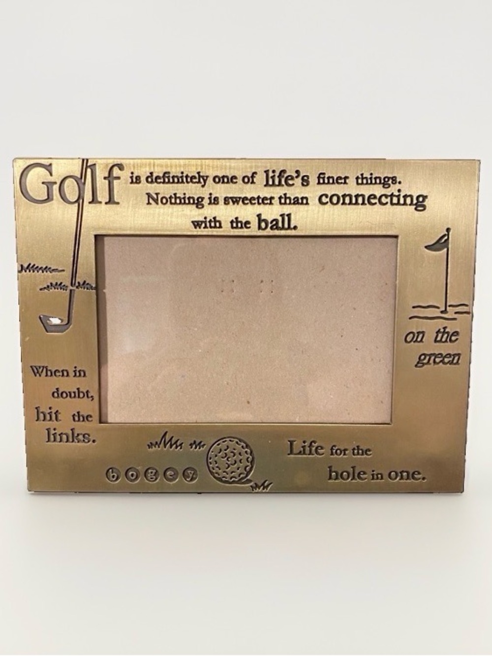 Vintage Golf-Themed Metal Picture Frame